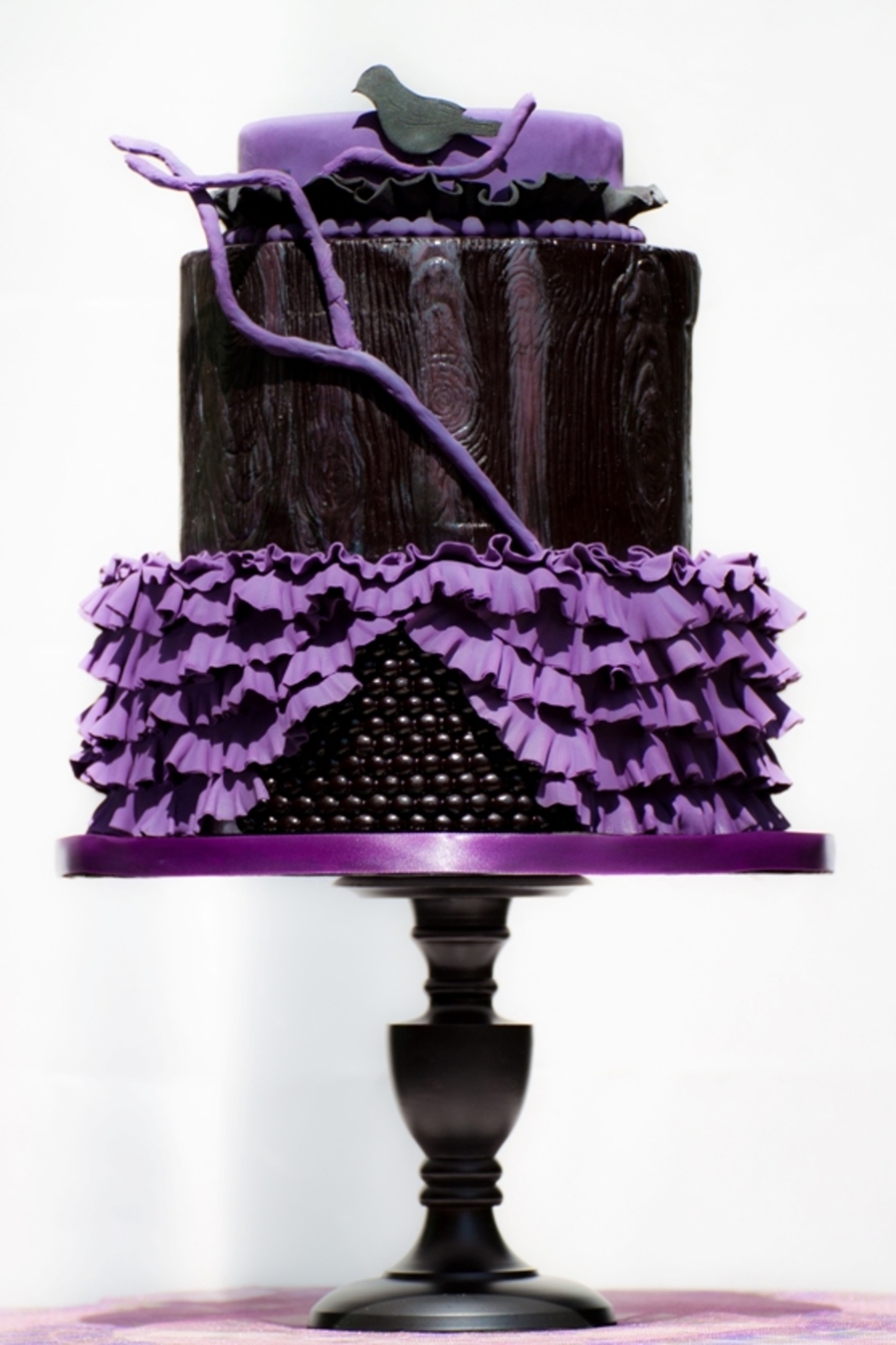 Purple and Black Gothic Wedding Cake Purple and Black Gothic Wedding Cake