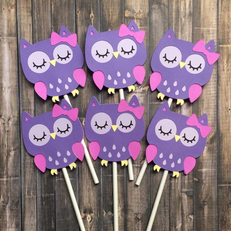 Purple Owl Cupcake Toppers Purple Owl Cupcake Toppers