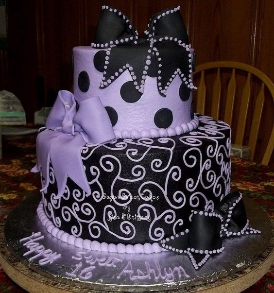 Purple Sweet 16 Birthday Cakes