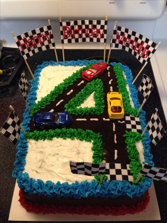 Race Car 4th Birthday Cake Race Car 4th Birthday Cake