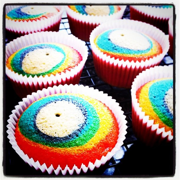 Rainbow Cake Cupcakes