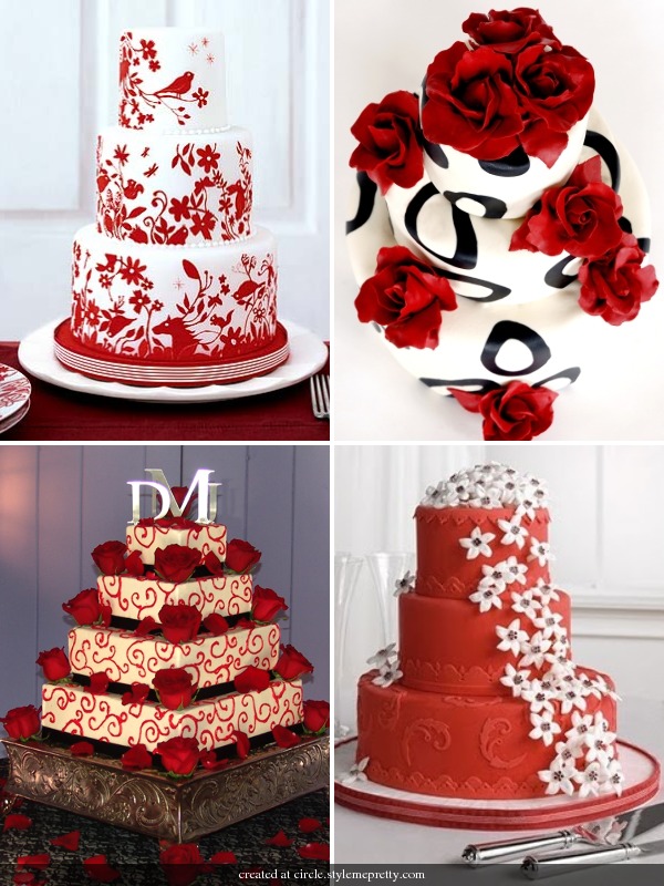 Red White and Black Wedding Cake