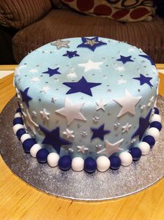 Red White and Blue Cake with Stars