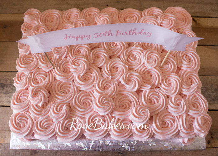 Rose Buttercream Sheet Cake