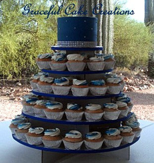 Royal Blue and Silver Wedding Cake Cupcakes Royal Blue and Silver Wedding Cake Cupcakes