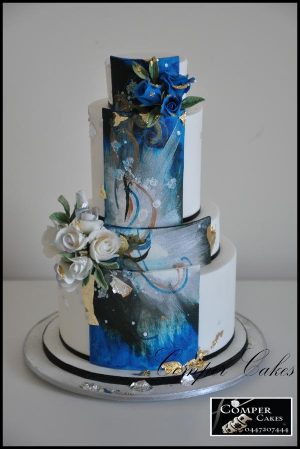 Royal Blue and Silver Wedding Cakes Royal Blue and Silver Wedding Cakes