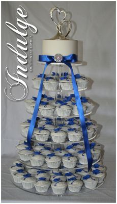 Royal Blue Cupcake Wedding Cake Royal Blue Cupcake Wedding Cake