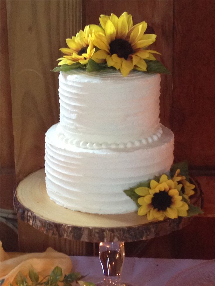 Rustic Sunflower Wedding Cake