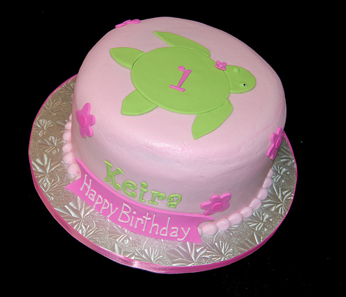 Sea Turtle First Birthday Cake