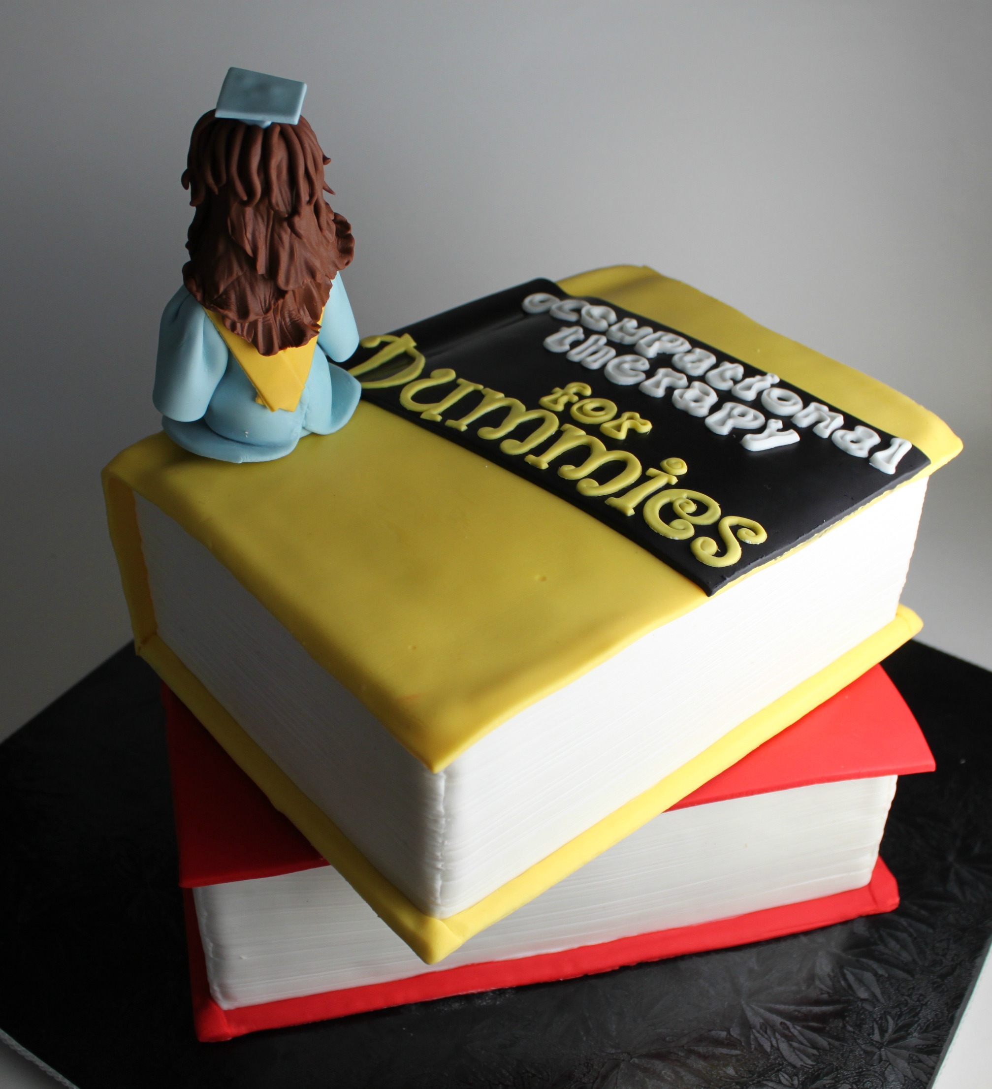 Stacked Book Graduation Cake