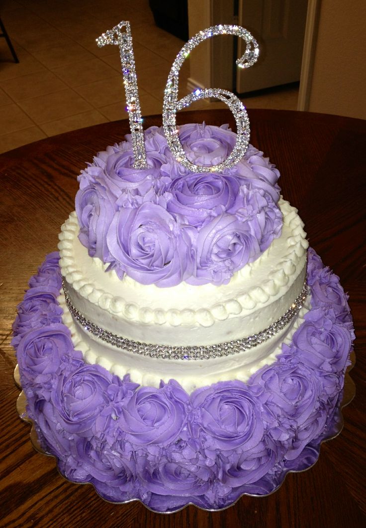 Sweet 16 Cake Purple Swirls