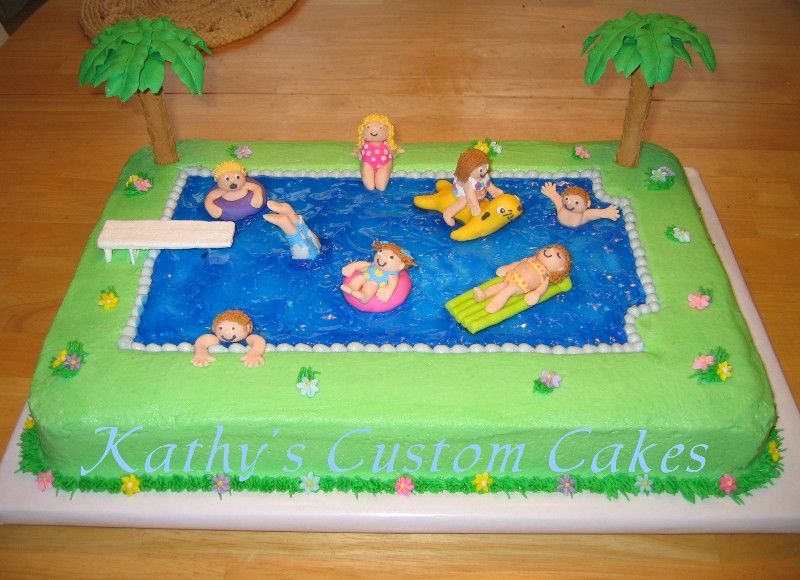 Swimming Pool Birthday Cake