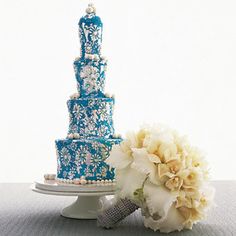 Tiffany Blue and Silver Wedding Cake Tiffany Blue and Silver Wedding Cake
