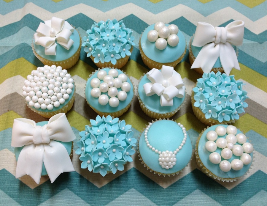 Tiffany Blue Cake and Cupcakes