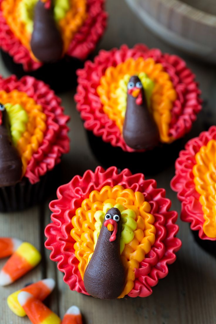 Turkey Cupcakes Thanksgiving Recipes Desserts