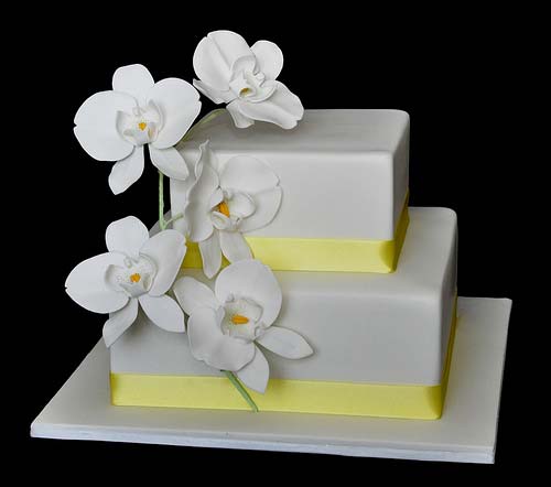Two Tier Square Wedding Cake