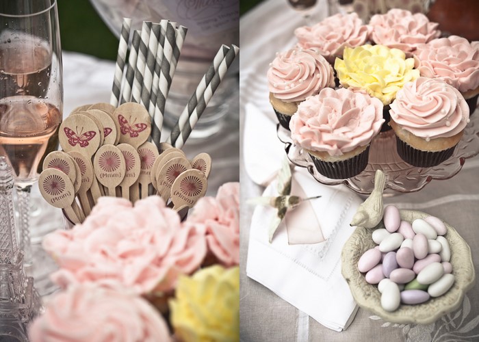 Vintage Bridal Shower Tea Party Cupcakes