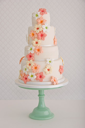 Wedding Cake with Flowers