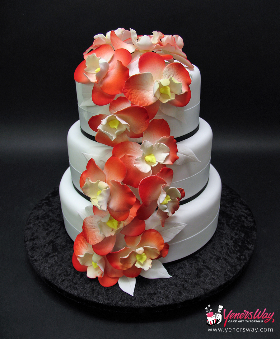 Wedding Cake with Orchids Wedding Cake with Orchids