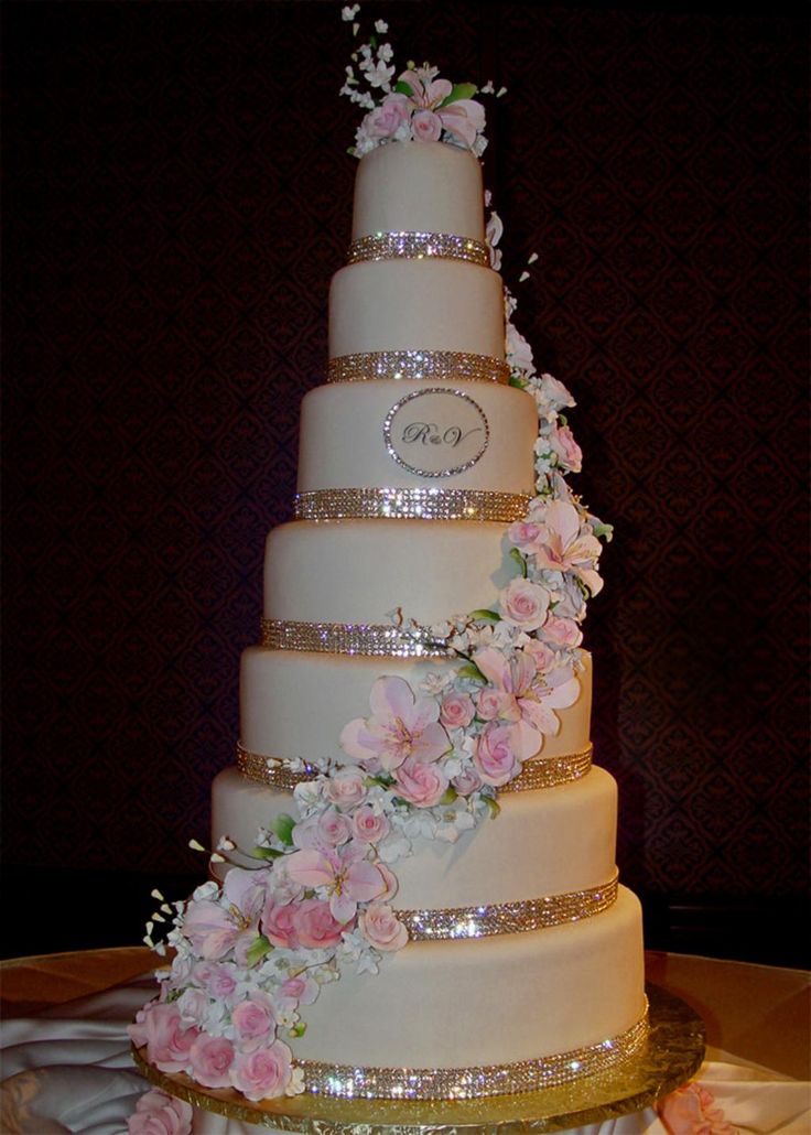 Wedding Cake with Pink Glitter
