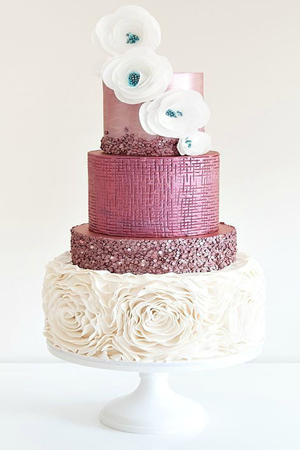 Wedding Cake with Pink Glitter