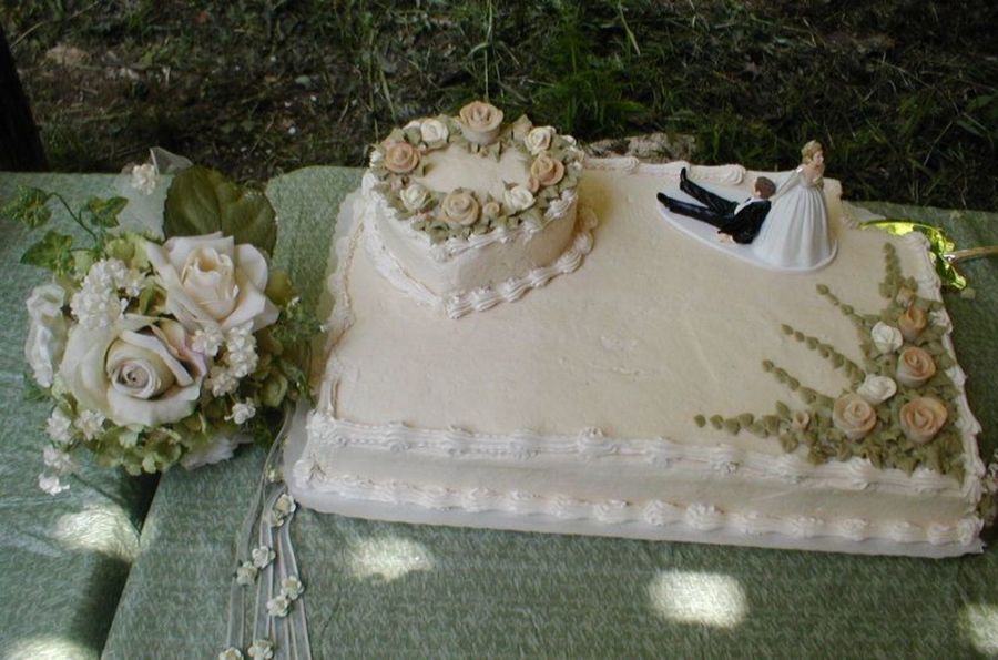 Wedding Sheet Cake with Roses