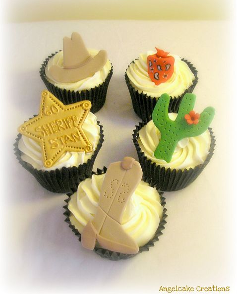 Western Cowboy Themed Cupcakes