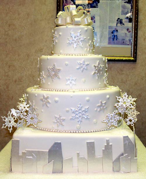 Winter Snowflake Wedding Cake Winter Snowflake Wedding Cake