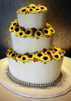 Yellow Sunflower Wedding Cake