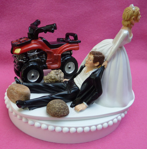 4 Wheeler Wedding Cake Toppers