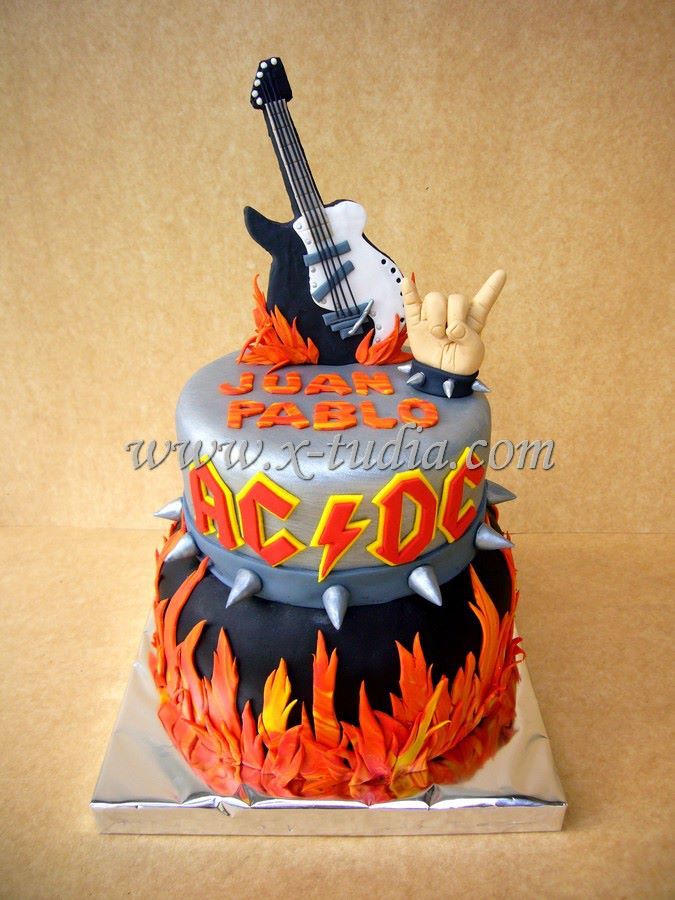 AC DC Birthday Cake