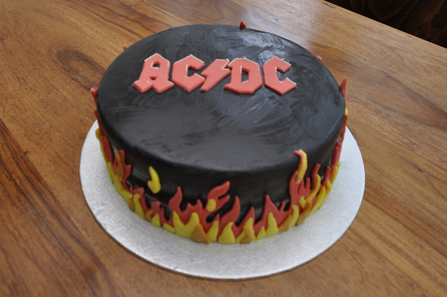 AC DC Birthday Cake