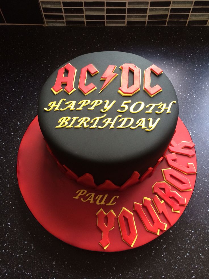 AC DC Happy Birthday Cake