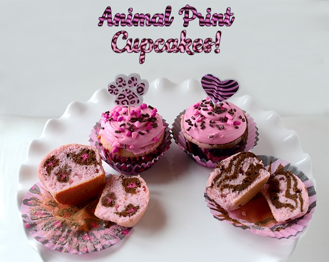 Animal Print Cake and Cupcakes