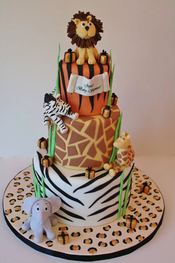 Animal Theme Baby Shower Cake