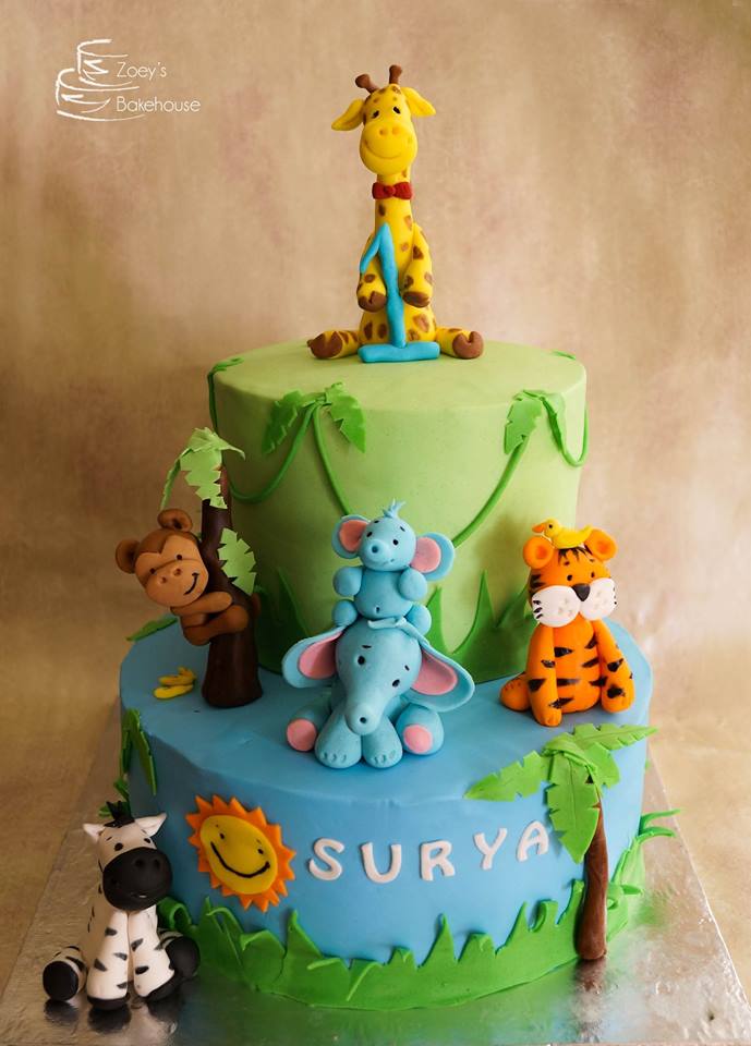 Animal Theme Birthday Cake