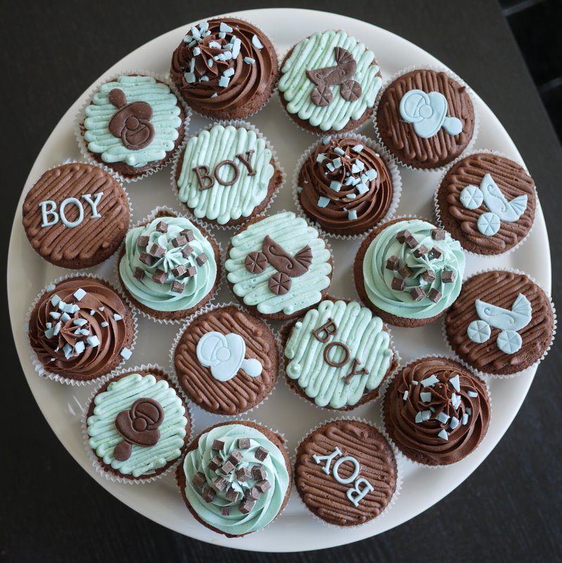 Baby Boy Shower Cupcakes