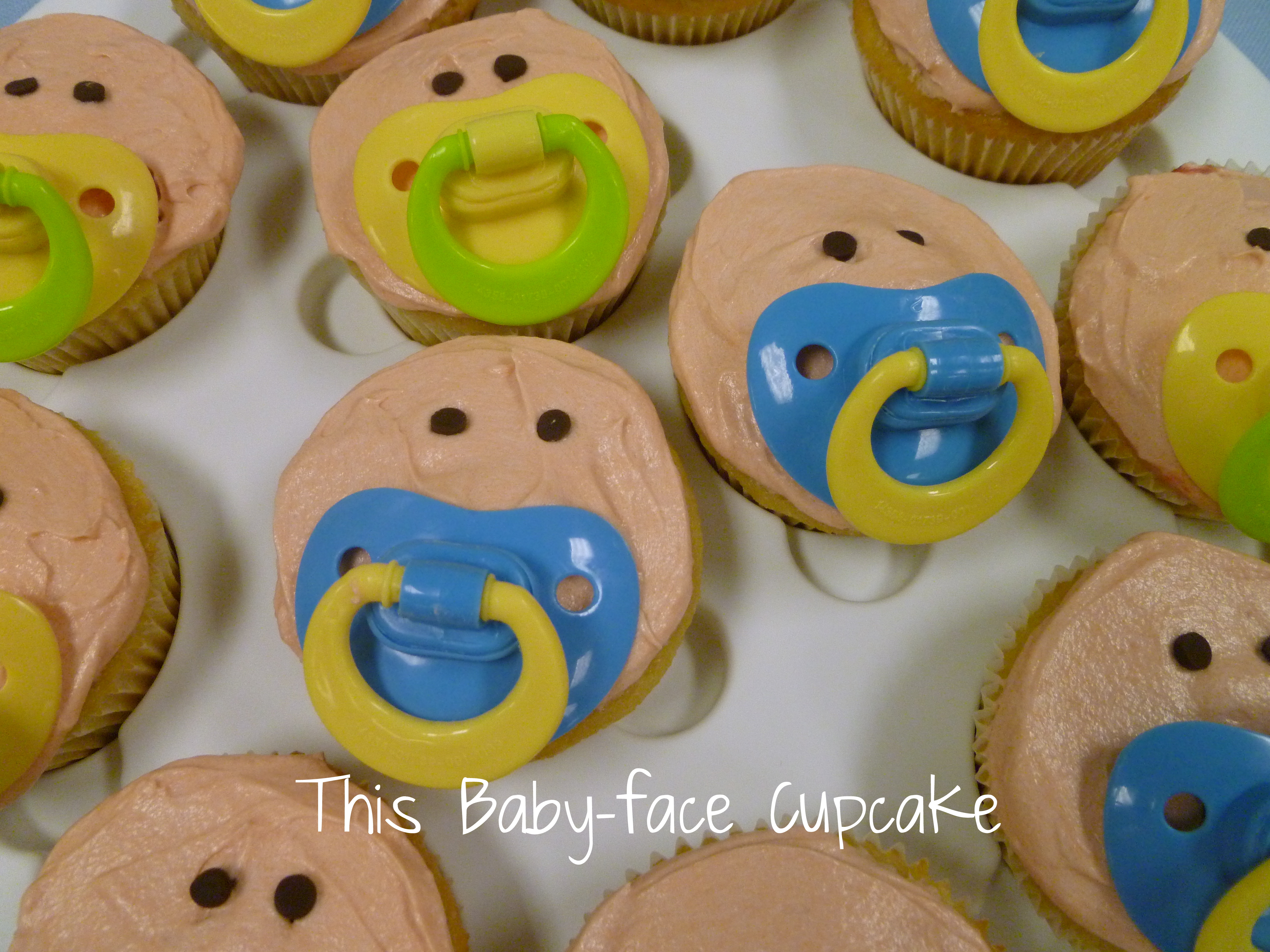 Baby Face Cupcakes with Pacifier