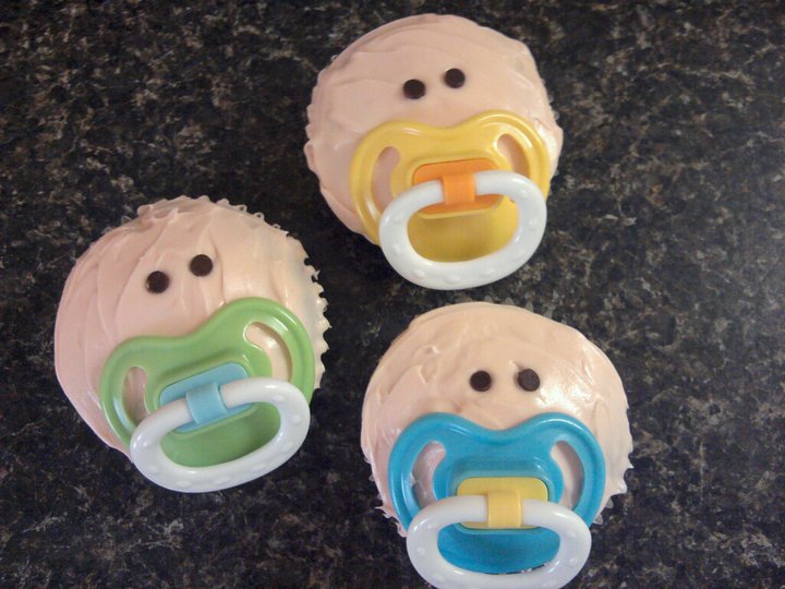 Baby Shower Cupcakes with Pacifiers