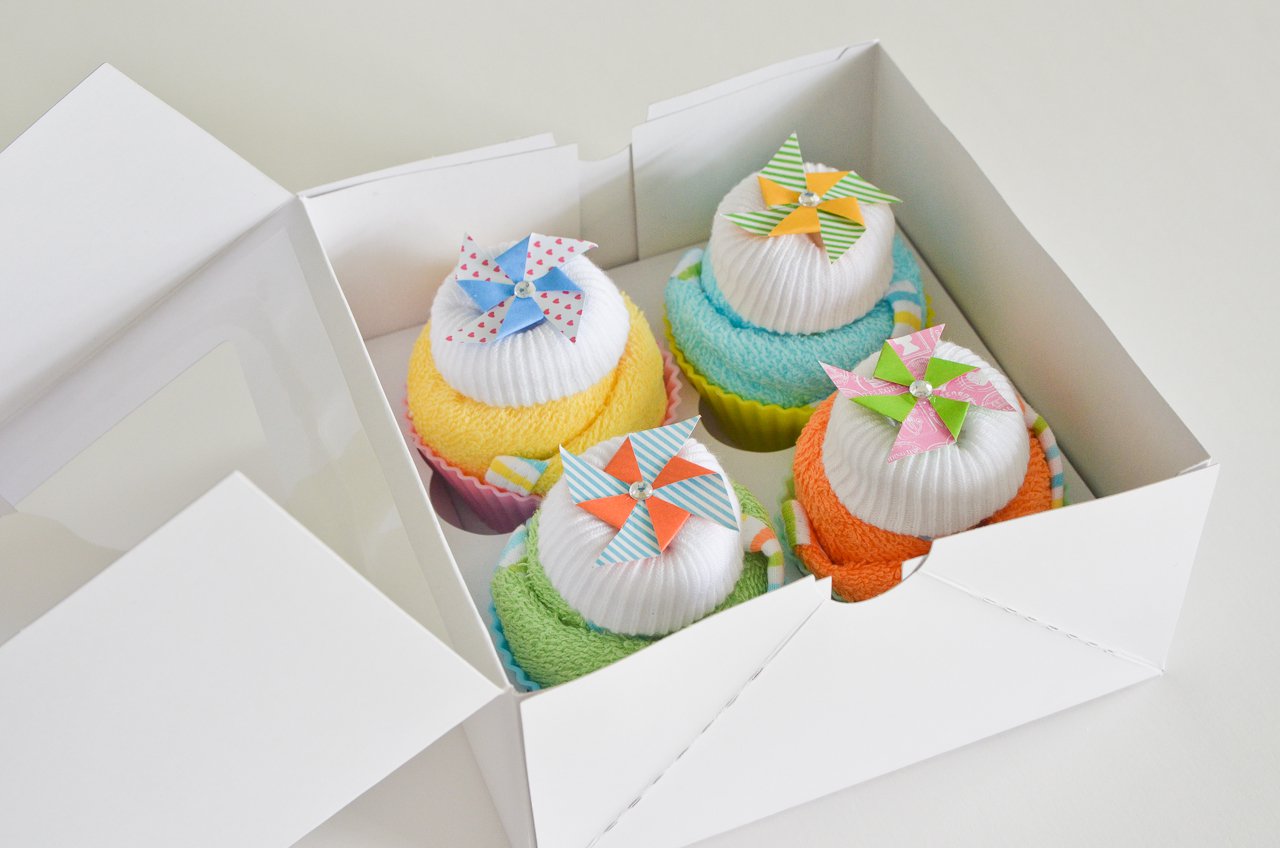 Baby Shower Washcloth Cupcakes