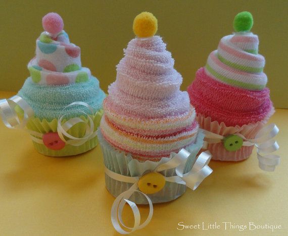 Baby Washcloth Cupcakes