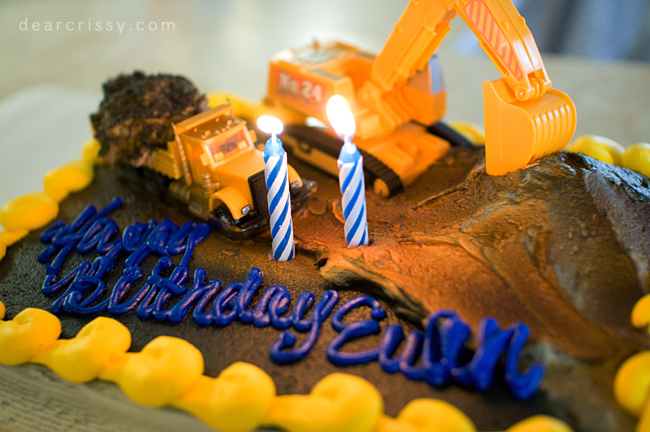 Backhoe Loader Birthday Cake