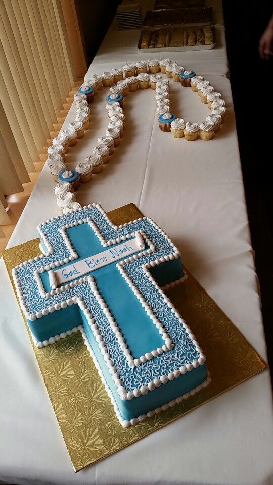 Baptism Cake with Rosary