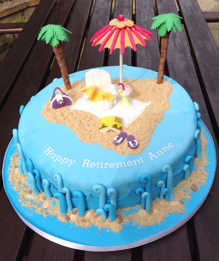Beach Themed Retirement Cake