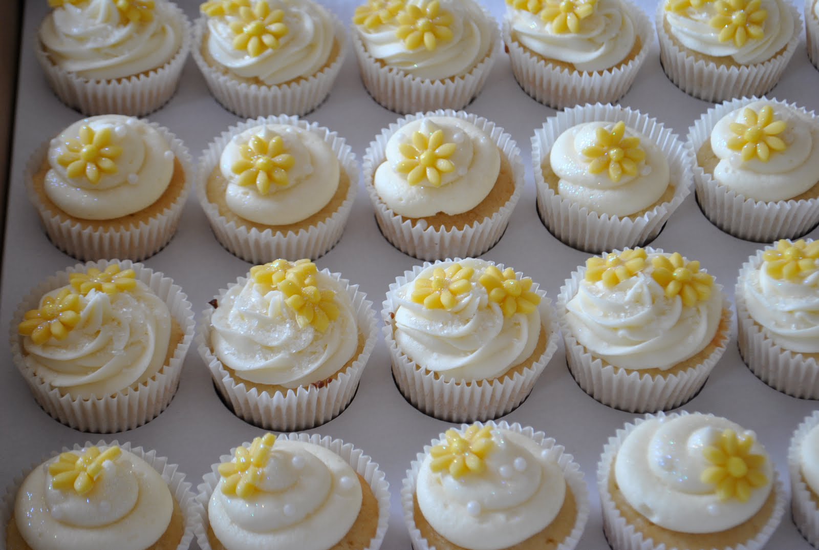 Blue and Yellow Wedding Cupcakes