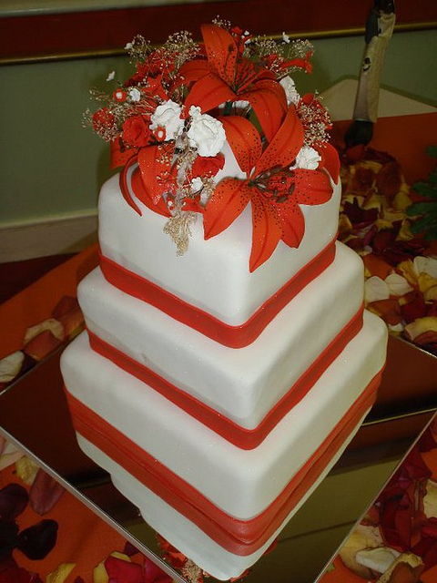 Burnt Orange Wedding Cake