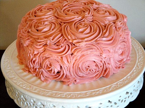 Buttercream Rose Cake with Recipe