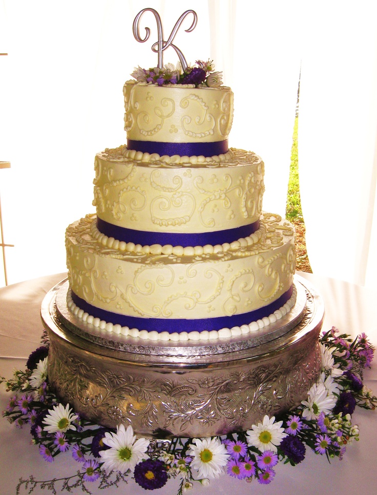 Buttercream Wedding Cakes with Scroll Work
