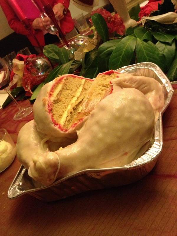 Cake That Looks Like a Raw Turkey
