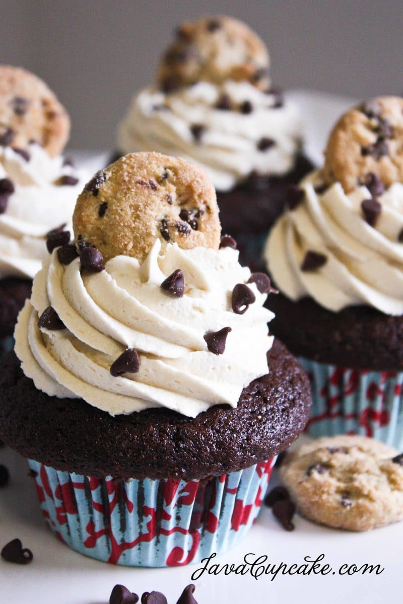 Chocolate Chip Cookie Dough Cupcakes